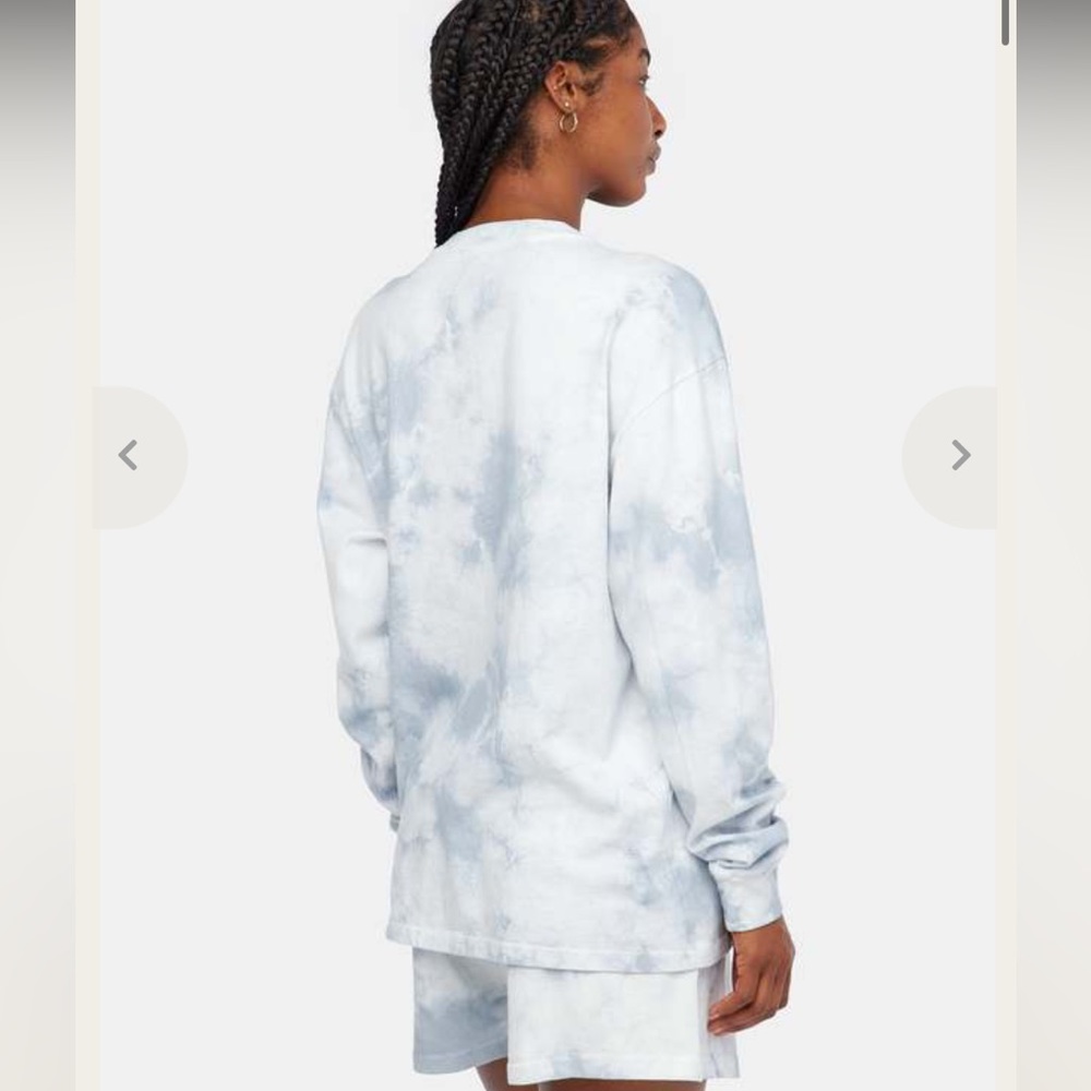 Anthropologie Lolo Henley Weight Organic Cotton Jersey Unisex Fit Blue